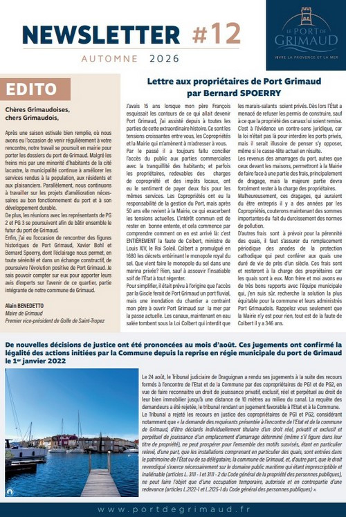 NEWSLETTER PORT GRIMAUD #11