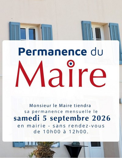 PERMANENCE DU MAIRE SAMEDI 05/09